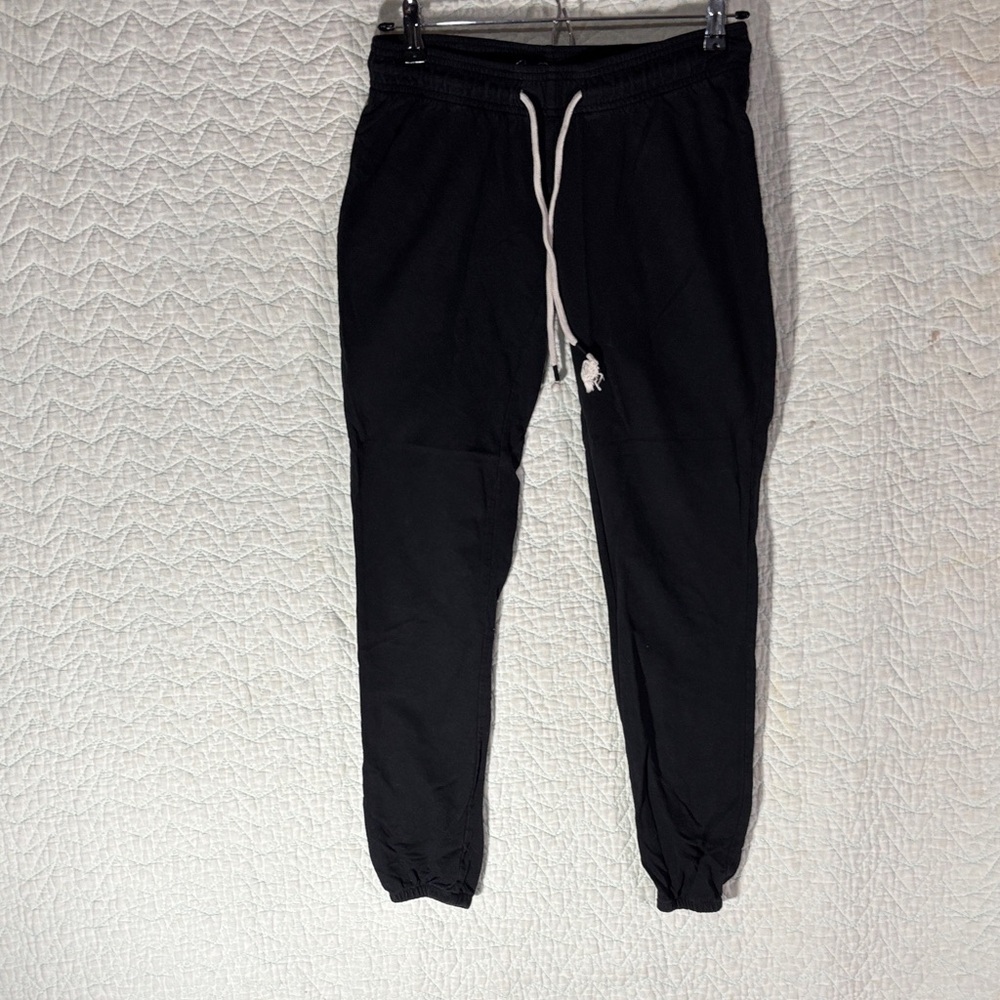 City Streets Black Joggers with White Drawstring